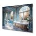 Breakwater Bay Bathroom Ethereal Glow I - Bath & Laundry Metal Wall Decor Metal in Blue/Brown/White | 12 H x 20 W x 1 D in | Wayfair
