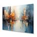 Latitude Run® Grey Canal Abstract Reflections Bold - Abstract Metal Wall Decor Metal in Blue/Orange/Red | 12 H x 20 W x 1 D in | Wayfair