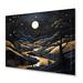 Millwood Pines Blue & Gold Modern African Landscape I - Modern Metal Wall Decor Metal in Black/Blue/Brown | 24 H x 32 W x 1 D in | Wayfair