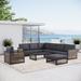 Hokku Designs Pawni Teak 6 - Person Outdoor Sectional Seating Group w/ Custom Covers Wood/Metal/Natural Hardwoods/Teak in Black/Brown/Gray | Wayfair