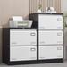 Inbox Zero Liselott File Cabinet Metal in White/Black | 28.5 H x 17.71 W x 23.6 D in | Wayfair 78818948CA45409FA90BCEE2AE0D5846