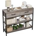 17 Stories Suheily 39.4" Console Table Wood/Metal in Black | 32.1 H x 39.4 W x 11.8 D in | Wayfair 8457E2D0FD874DFD97F1C6599778AC61