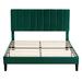 Ebern Designs Ayishah Tufted Slat Headboard Design Bed Upholstered/Metal & Upholstered/Metal/Linen in Green/Black | 45 H x 55 W x 77 D in | Wayfair