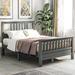 Winston Porter Open-Frame Bed Wood in Gray/Black | 42 H x 56 W x 78.7 D in | Wayfair 7D5FCED44FCF48BB8C07F04E9993604D