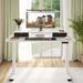 Inbox Zero Lysandre Home Office Height Adjustable Standing Desk w/ 2 Drawers Wood/Metal in White | 48.6 H x 55.1 W x 23.6 D in | Wayfair