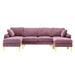 Indigo Sectional - Mercer41 Tanyka 4 - Piece Upholstered Sectional Polyester | 33.46 H x 114.42 W x 53.94 D in | Wayfair