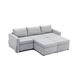 Gray Sectional - Latitude Run® Gerlando Upholstered Chaise Sectional Linen | 33.46 H x 34.25 W x 86.6 D in | Wayfair