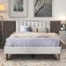 Ebern Designs Josslyn Tufted Standard Bed Wood & /Upholstered/Linen in Brown | 45.71 H x 58.71 W x 79.51 D in | Wayfair
