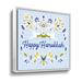 The Holiday Aisle® Happy Hanukkah Doves On Canvas by House Fenway Print Canvas in White | 36 H x 36 W x 2 D in | Wayfair
