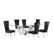 Rosdorf Park Rectangular 94" L x 46" W Dining Set Glass/Metal | 30 H x 46 W x 94 D in | Wayfair 5ECC5EB2CC664AEDAF80306300CFF3C0