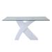 Ivy Bronx Kein 59.52" L x 36.3" W Dining Table Wood/Glass in White | 30.3 H x 59.52 W x 36.3 D in | Wayfair 10C149883818499B9146F973898E2674