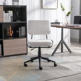 Ebern Designs Lashonn Corduroy Task Chair Upholstered in Gray/White | 34.84 H x 18.5 W x 25.59 D in | Wayfair E35DCCEA87594788B33F05BF73465646