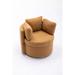 Armchair - Ivy Bronx Kaymie 31.5" Wide Wool Swivel Armchair Wool in Black/Brown | 26 H x 31.5 W x 33.9 D in | Wayfair