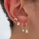 Petites boucles d'oreilles Huggies Hoop en acier inoxydable pour femme petit cristal pendentif en