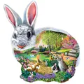 Puzzle animal en bois de forme unique pour enfants lapin forêt jouets d'art jeux de famille