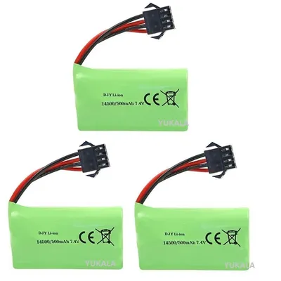 14500 7.4V 500mAh Li-ion Battery SM4P plug For EC16 remote control Toys Cars Spare parts R/C Car Model High-Rate Battery