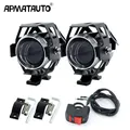 2 pezzi bianco moto rcycle fari lampada ausiliaria U5 led moto rbike spotlight accessori 12V moto