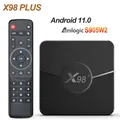 Smart x98 plus tv box amlogic s905w2 android 11 4g 64gb unterstützung h.265 av1 dual wifi bt 5 0