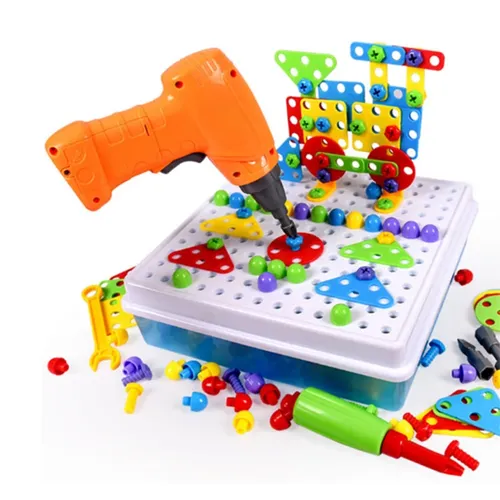 Kreative Kinder Bohrmaschine Spielzeug Montiert Spiel Werkzeug DIY Modell Kit Gebäude Pädagogische