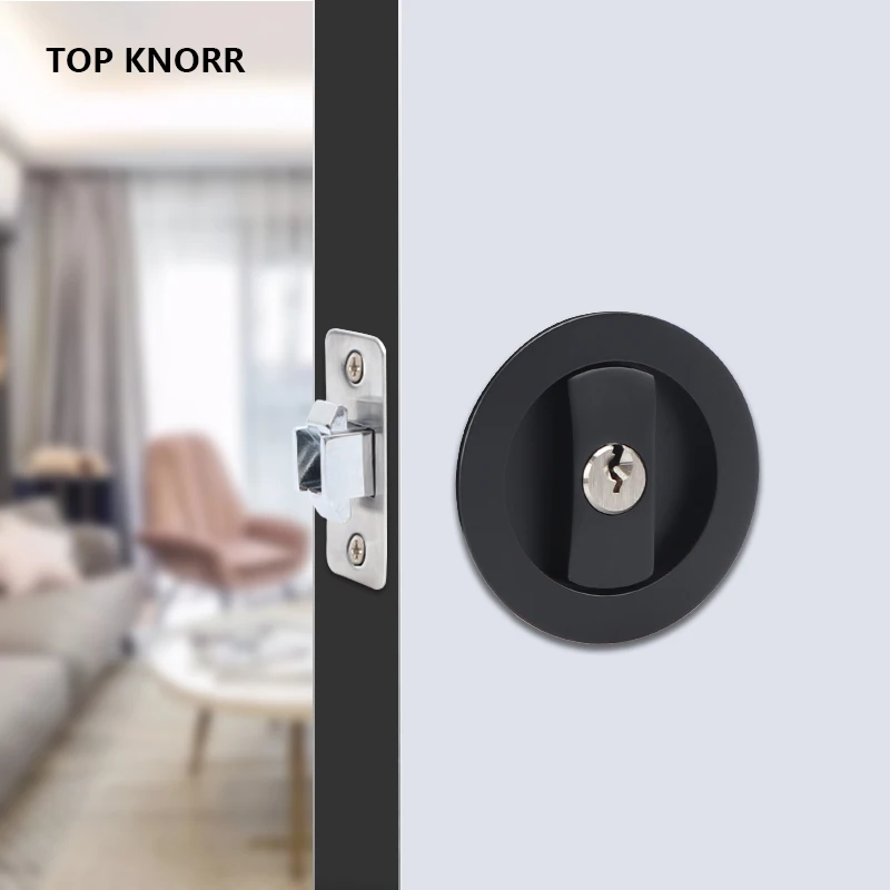 TOP KONRR Schiebetür Schiebetür Hakenschloss Dunkle Zinklegierung Türgriff Badezimmer Küche Einzelhaken Doppelhaken Türschloss Image