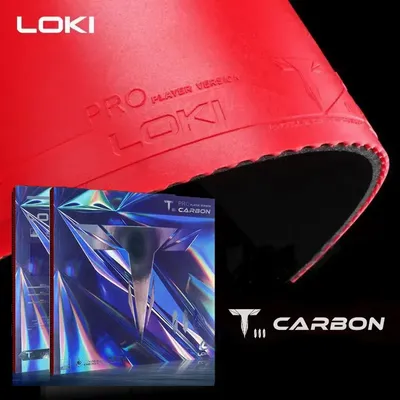 LOKI T3 Astringent Gummi ITTF-zugelassener Carbo-Schwamm Tischtennis-Gummi Pips-in Hartes, nicht klebriges Pingpong-Gummi für schnelles Angriff Image