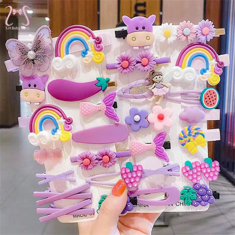 14 Teile/satz Baby Mädchen Haarnadel Clips Keramik Bunte Koreanische Nette Blume Kinder Prinzessin Kinder Gebrochenes Haar Zubehör Großhandel Image