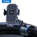 Supporto per telefono TOPK per cruscotto dell'auto Supporto per telefono cellulare regolabile a 360 gradi con clip in silicone antiscivolo multi-angolo e stabile