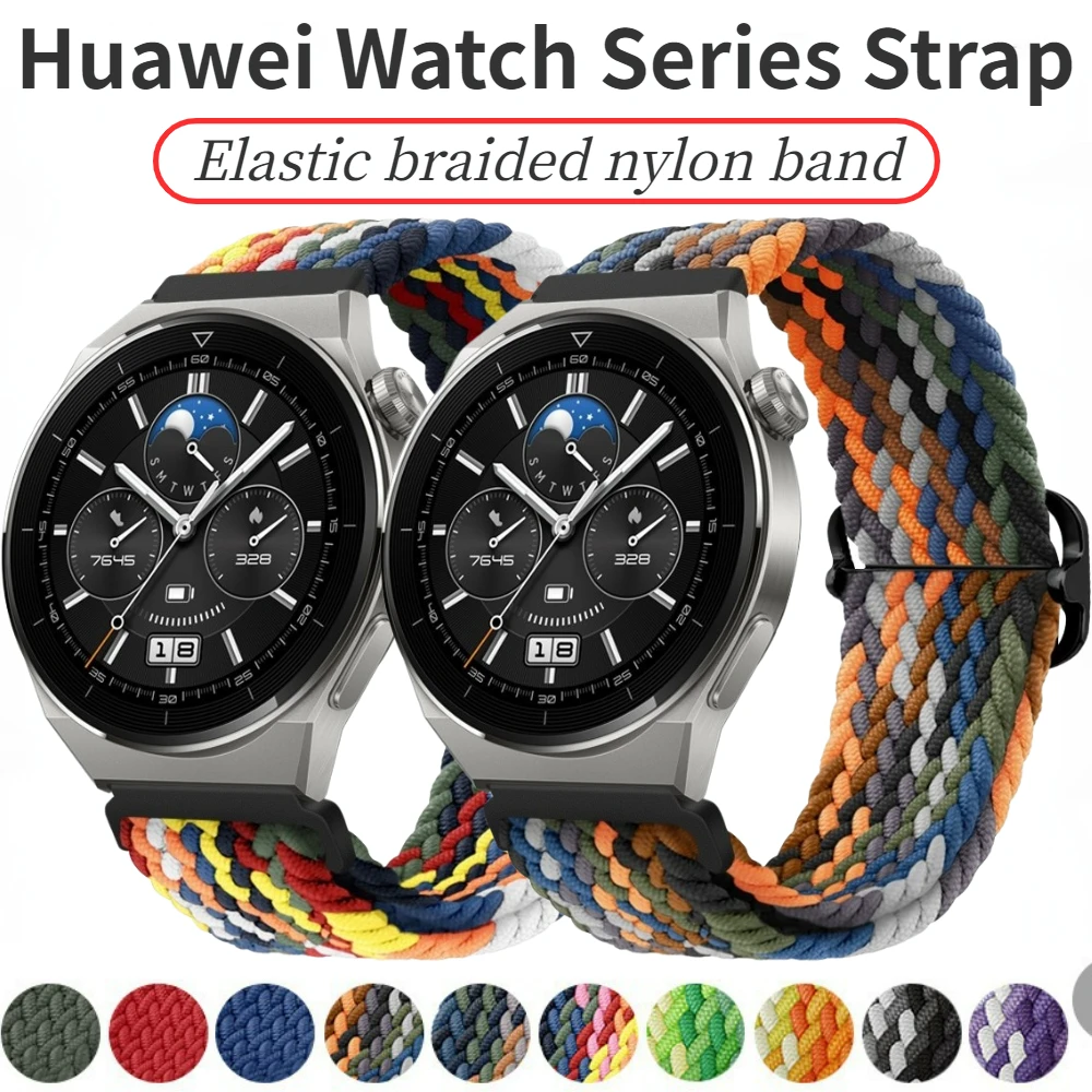 22mm 20mm Nylons ch laufen armband für Huawei Uhr/gt gt2 gt3 pro 46mm 42mm elastisches geflochtenes Armband für Samsung Galaxy Uhren armband Image