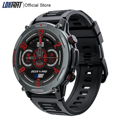 Lokmat zeus 4 pro smart watch 1,43 amoled runder bildschirm bt ruft smartwatches fitness tracker herzfrequenz monitor für smartphone an