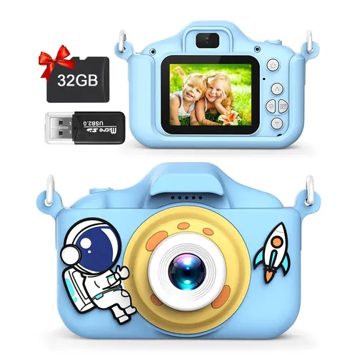 Neue Cartoon Kinder Selfie Kamera HD Kinder digitale Videokameras Spielzeug mit 32GB SD-Karte für