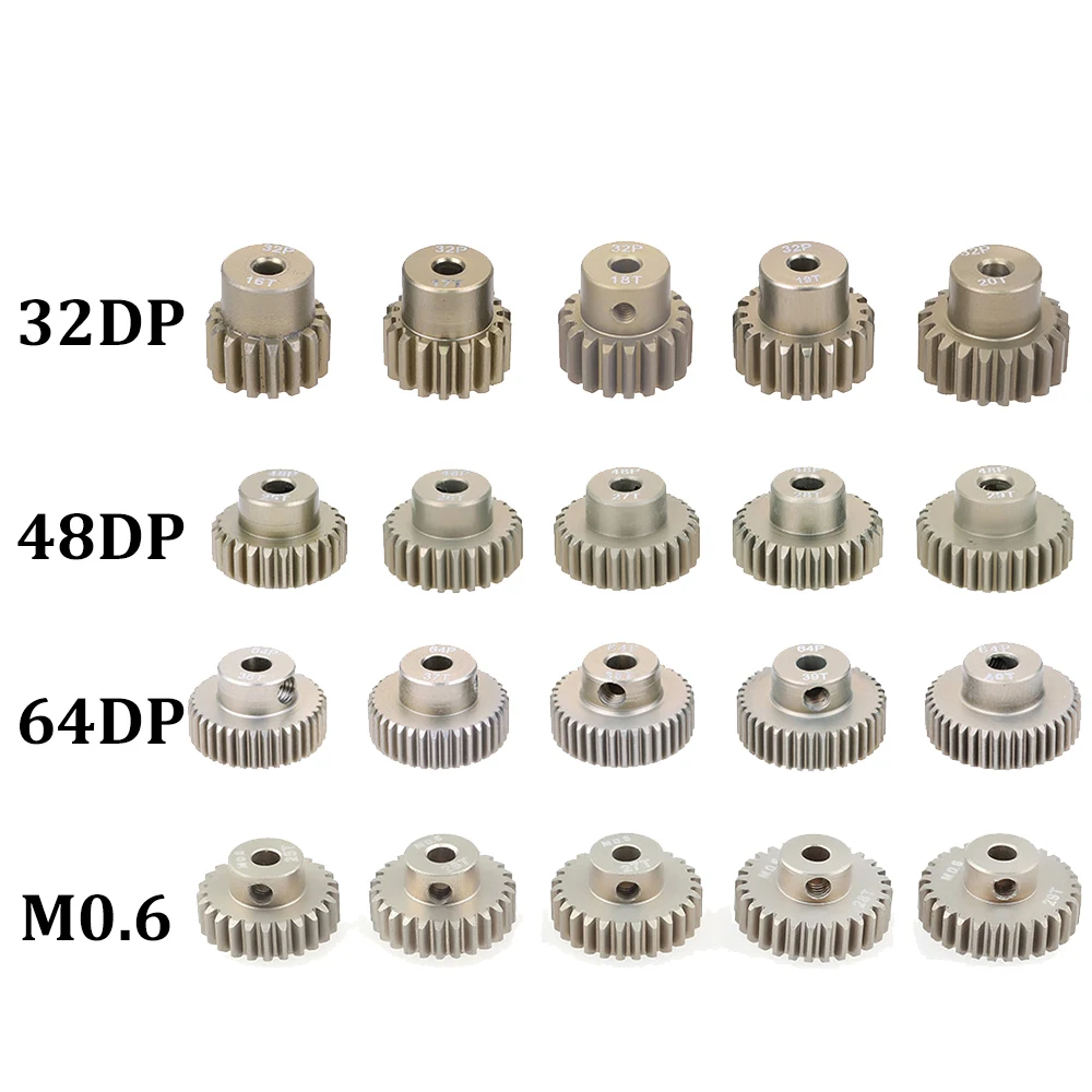 ÜBERTREFFEN HOBBY 5PCS 3,175mm Welle Metall Ritzel Motor Getriebe 32DP 48DP 64DP M 0,6 M 0,8 für 1/10 1/8 RC Auto 3650 3660 Traxxas