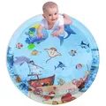 1pc 93cm großes Baby spielen Wasser matte Hai Muster PVC aufblasbare runde Spiel matte Kissen