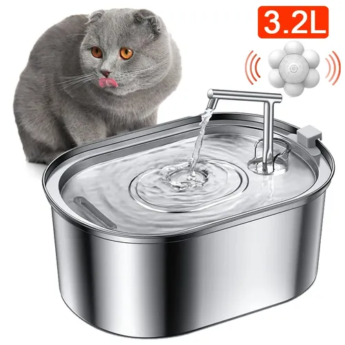 3 2 l neuer Edelstahl Katzen wasser brunnen automatischer Katzen trinker Trinkbrunnen für Katzen