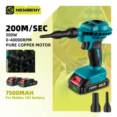 NEWBENY Cordless Air Duster Gebläse Schlag Saug Dual-Use Staubsauger Inflator Wiederaufladbare Power Tools Für Makita Batterie Pin
