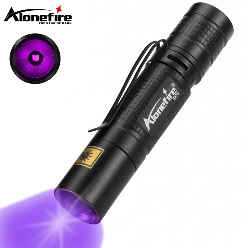 SV70 365 nm LED-Stift, UV-Taschenlampe, Schwarzlicht, unsichtbare Taschenlampe, Geld, Skorpion, Katze, Tinea, Haustier, Urin, Marker, Erz, Überprüfungslampe, AA-Batterie Image
