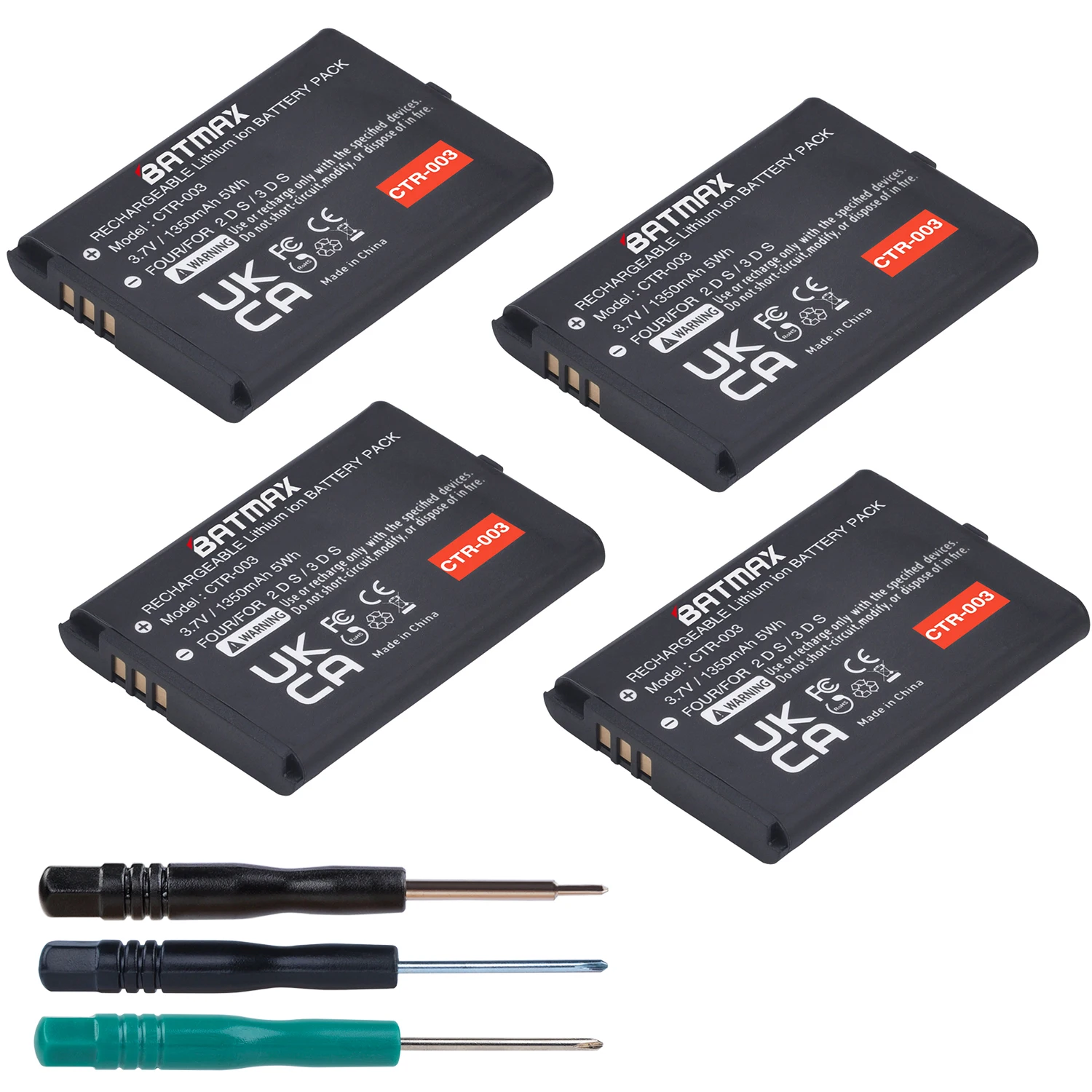 4X 1350 mAh CTR 003 CTR-003 Akku Akkus für Nintendo 2DS, 3DS 2DS XL CTR-A-AB Wireless Controller Image