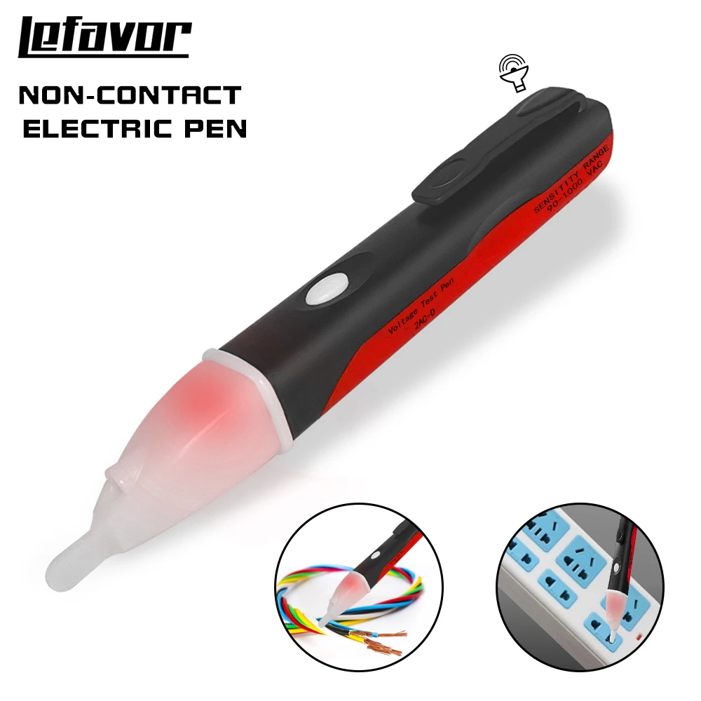 Indicatore elettrico AC 90-1000V Presa senza contatto Presa di corrente CA a muro Rilevatore di tensione Sensore Tester Penna Matita per test della luce a LED