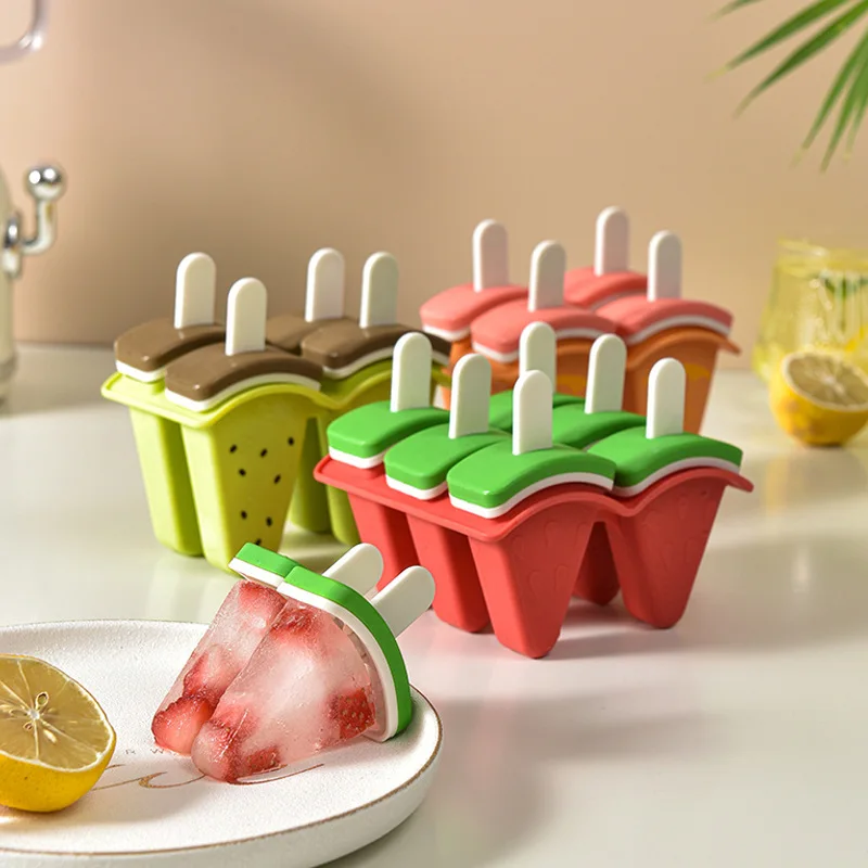 Eis Form Mit Abdeckung Wassermelone Form Form DIY Hausgemachte Eis Popsicle Form Gefrorene Saft Milch Küche Eis Machen Werkzeuge Image
