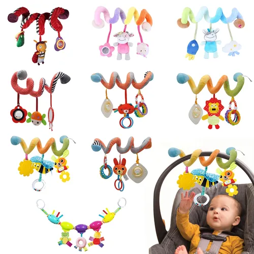 Babybett hängen Rasseln Spielzeug Spiral Plüsch weichen Babybett Kinderwagen Spielzeug für