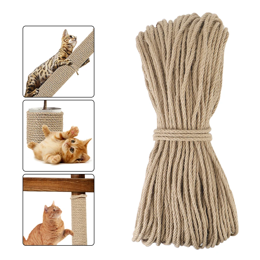 Katze Klettergerüst DIY Kratzbaum Spielzeug Natürliche Sisal Seil Schnur Schreibtisch Beine Bindung Seil Für Katze Schärfen Klaue 20M/50M/100M Image