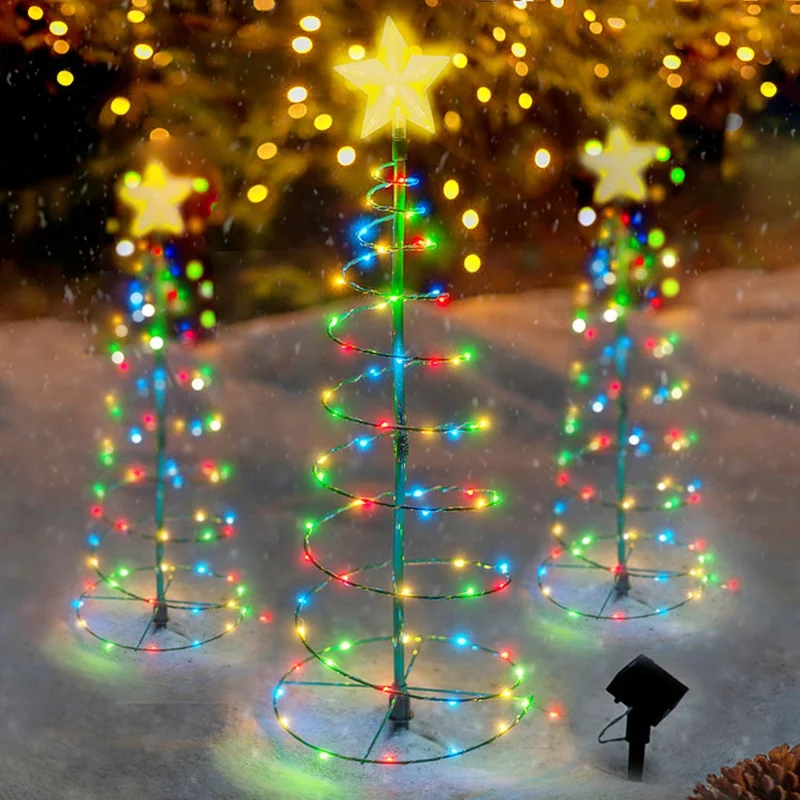 Outdoor wasserdichte Solar LED Weihnachts baum Dekoration solar betriebene Lichterketten Neujahr Ornament Garten dekoration