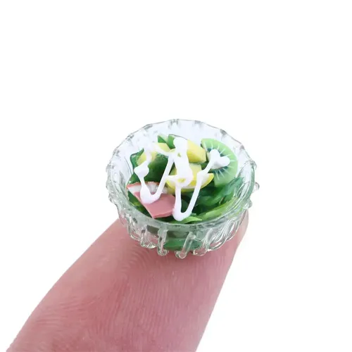 1pc antike Miniatur Puppenhaus Gemüse Salats ch üssel Mini Spiel Essen für Puppenhaus Küche Zubehör