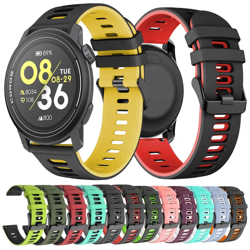 20 mm 22 mm zweifarbiges Armband für COROS PACE 3 2 Armband Correa für APEX 2 Pro APEX 46 mm 42 mm Band Sport Smartwatch Armband Image