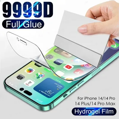 2PCS 9999D Volle Abdeckung Hydrogel Film für iPhone 14 13 13 12 11 ProMax 14 Plus X XR XS Max7 8 6 6s Plus SE 20 22 Screen Protector