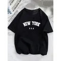 City Cotton print New York T-shirt Brooklyn T shirt Los Angeles T-shirt California magliette Los