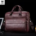 Bull captain Herren tasche Echt leder Herren Aktentasche für Laptop 14 Messenger Herren Ledertasche