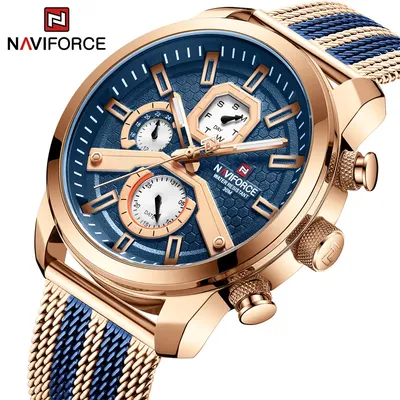 NAVIFORCE männer Kalender Uhren Casual Sport Uhr für Männer Quarz Armbanduhr Edelstahl Armband Uhr