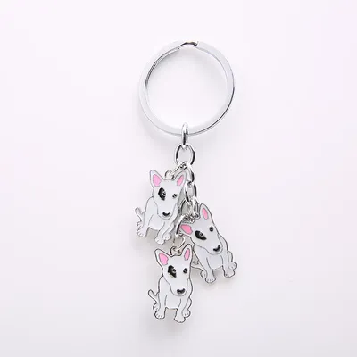 Schöne haustier hund Keychain Bull Terrier Keychain Metall Auto Schlüssel Ring für Frauen beste