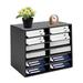 12 Slots Desktop Organizer File Paper Organizer for Desk Letter Tray & A4 Paper Holder for Office Home Black 19.3*12*16