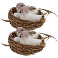 8pcs Easter Home Decoration Artificial Bird Nest Ornament Bird Model Nest Bird Egg Set (2pcs Bird Nest 4pcs Birds 2pcs Bird Eggs)